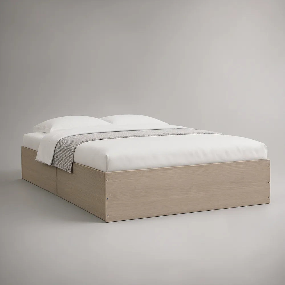 Manželský rám postele 160 × 200 cm v dekoru světlý dub